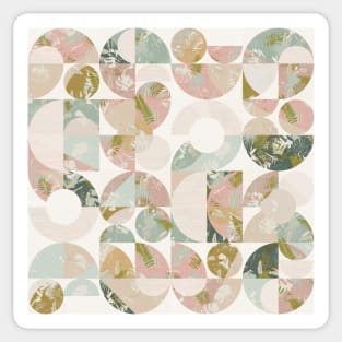 Neutral Tropical Collage with Modern Shapes Sticker